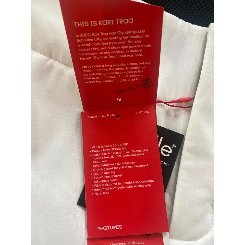New Kari Traa Benedicte Ski Pant Women's Medium MSRP$250 White - Picture 7 of 14